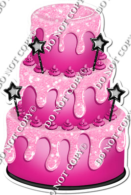 Hot pink & Baby Pink Cake