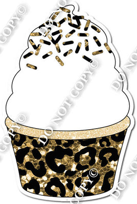 Gold Leopard Cupcake