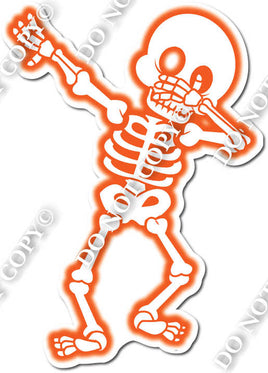 Glowing Orange Skeleton Dabbing Left