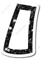 BB 23.5" Individuals - Flat White / Black Sparkle Outline