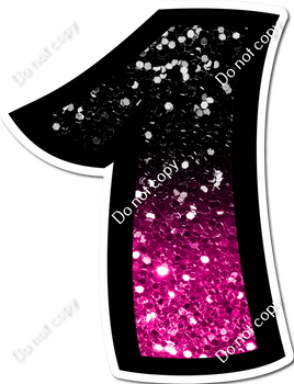 BB 30" Individuals - Hot Pink / Black Ombre Sparkle