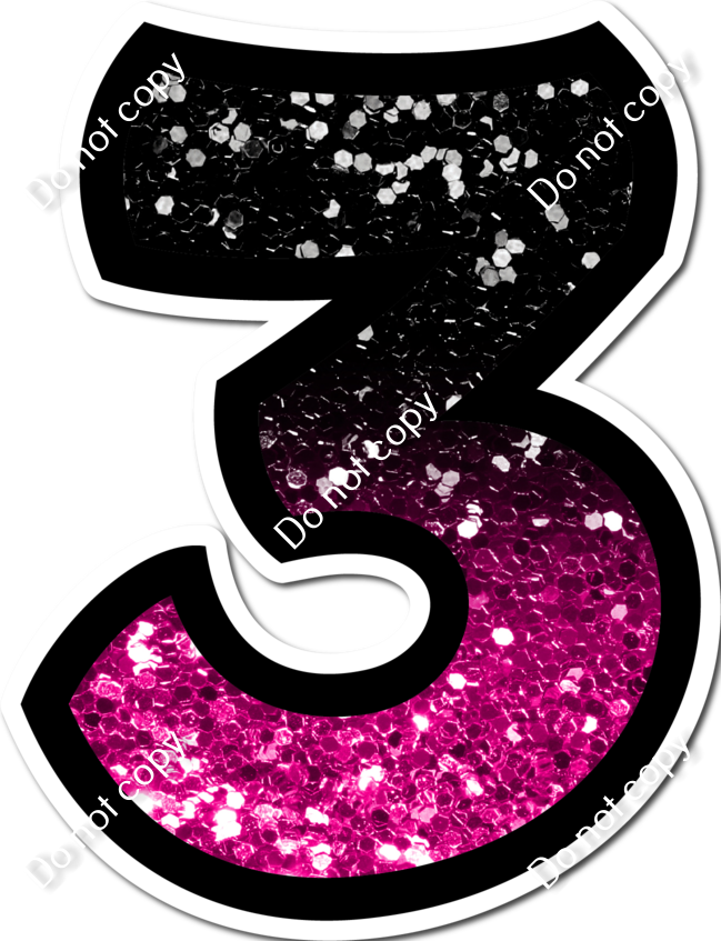 BB 30 Individuals - Hot Pink / Black Ombre Sparkle