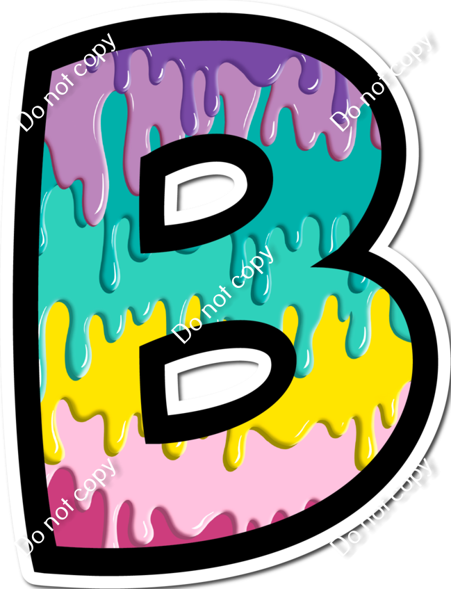 BB 12" Individuals Pastel Drip Sign Swag USA