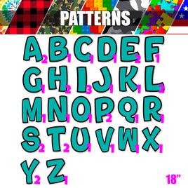 Pattern - 18" BB 36 pc Alphabet Sets