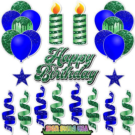 15 pc Blue & Green HBD Flair Package