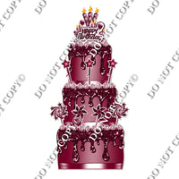 18 pc Sparkle Burgundy Split Cake Set Flair-hbd0762