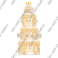 18 pc Sparkle Champagne Split Cake Set Flair-hbd0763