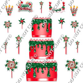 18 pc Sparkle Christmas Split Cake Set Flair-hbd0782