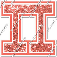 23.5" Greek Individual Coral Sparkle - Alphabet Pieces