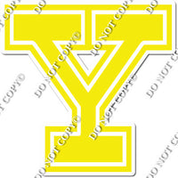 18" Greek Individual Flat Yellow - Alphabet Pieces