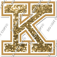 23.5" Greek Individual Gold Sparkle - Alphabet Pieces