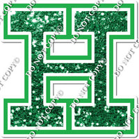 23.5" Greek Individual Green Sparkle - Alphabet Pieces