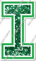 23.5" Greek Individual Green Sparkle - Alphabet Pieces