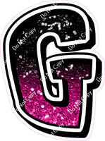 GR 23.5" Individuals - Black / Hot Pink Ombre Sparkle