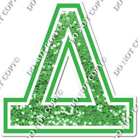 23.5" Greek Individual Lime Green Sparkle - Alphabet Pieces