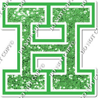 23.5" Greek Individual Lime Green Sparkle - Alphabet Pieces