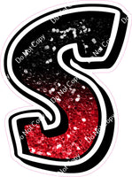 GR 23.5" Individuals - Black / Red Ombre Sparkle