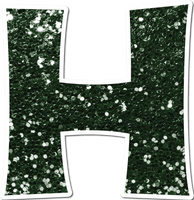 18" KG Individual Hunter Green Sparkle - Alphabet Pieces