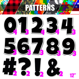 Pattern - 12" LG 41 pc Number Sets