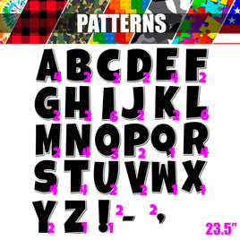 Pattern - 23.5" LG 74 pc - Alphabet Set