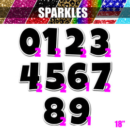 Sparkle - 18" LG 18 pc 0-9 Number Sets