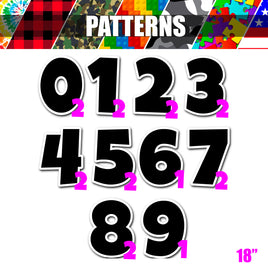 Pattern - 18" LG 18 pc 0-9 Number Sets