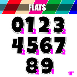 Flat - 18" LG 18 pc 0-9 Number Sets