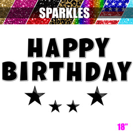 Sparkle - 18" LG 17 pc - Happy Birthday Sets