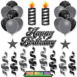 15 pc Silver & Black HBD Flair Package