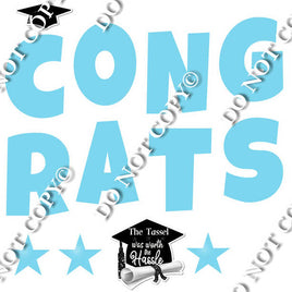 13 pc Individual Letter Congrats - Flat Baby Blue