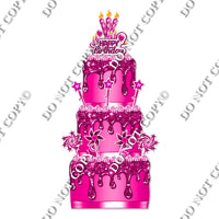 18 pc Sparkle Hot Pink Split Cake Set Flair-hbd0735