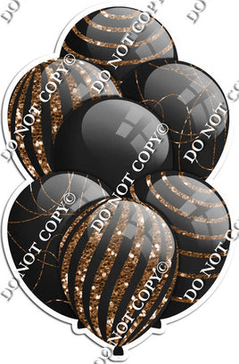 All Black Balloons - Chocolate Sparkle Accents