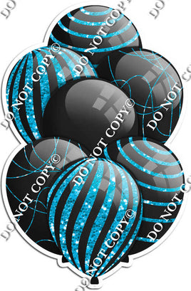 All Black Balloons - Caribbean Sparkle Accents