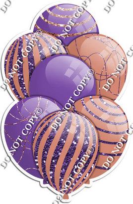 Purple & Rose Gold Balloons - Sparkle Accents