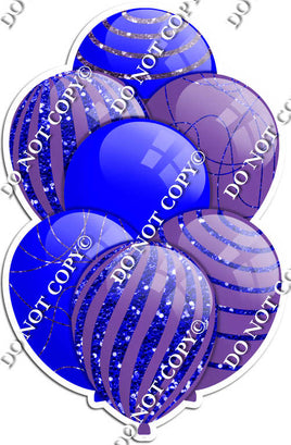 Blue & Purple Balloons - Sparkle Accents