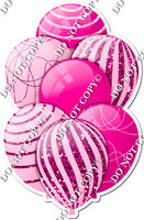 Hot Pink & Baby Pink Balloons - Sparkle Accents