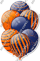 Navy Blue & Orange Balloons - Sparkle Accents