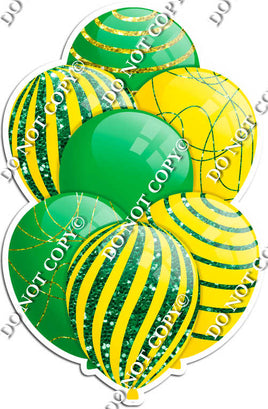 Green & Yellow Balloons - Sparkle Accents