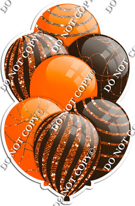 Orange & Chocolate Balloons - Sparkle Accents