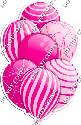 Hot Pink & Baby Pink Balloons - Flat Accents