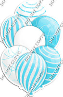 White & Baby Blue Balloons - Sparkle Accents