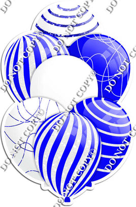 White & Blue Balloons - Sparkle Accents