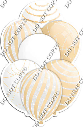 White & Champagne Balloons - Sparkle Accents