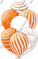 White & Orange Balloons - Sparkle Accents