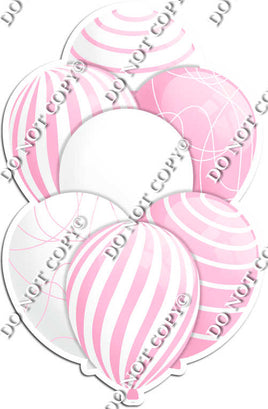 White & Baby Pink Balloons - Flat Accents