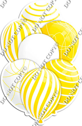White & Yellow Balloons - Flat Accents
