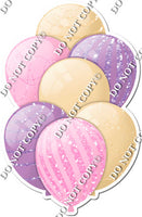 Champagne, Baby Pink, & Lavender Balloons - Sparkle Accents