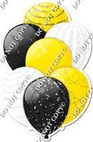 Yellow, Black, & White Balloons - Sparkle Accents
