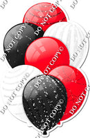 Red, Black, & White Balloons - Sparkle Accents
