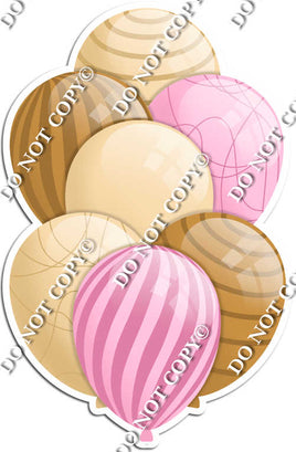 Champagne, Baby Pink, & Gold Balloons - Flat Accents